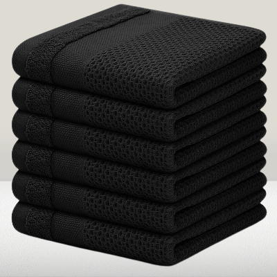 Torchons de cuisine - CottonTowelsSoft™ - Noir - SmartClean Innovation